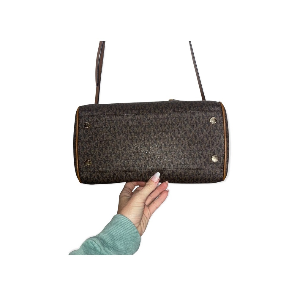Michael Kors Brown Signature Mk Pattern Duffel Sa… - image 8